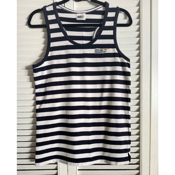 Vintage Benetton Formula 1 Racing Tank Top One Size Single Stitch Stripes‎ Rare - Picture 1 of 16